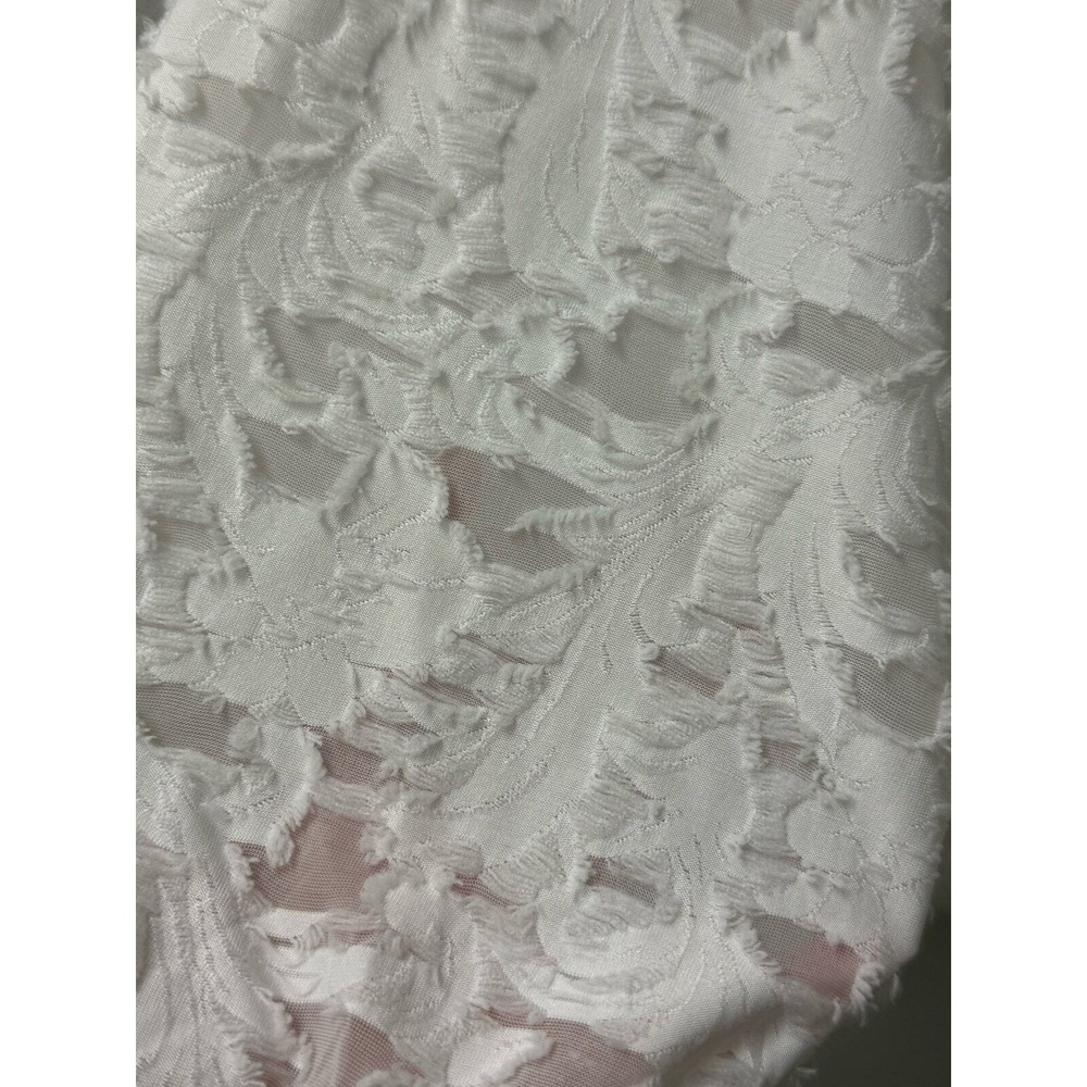 Lauren Conrad Womens White One Shoulder Ruffle Lace Textured Top Large - Picture 4 of 8